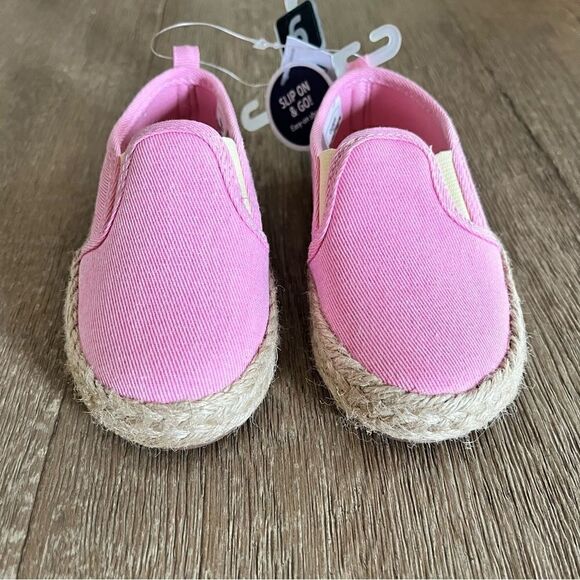 NEW OshKosh B’Gosh Sparkly Lemon Pink Slip On Espadrille Closed Toe Shoes Size 6 - Picture 10 of 12